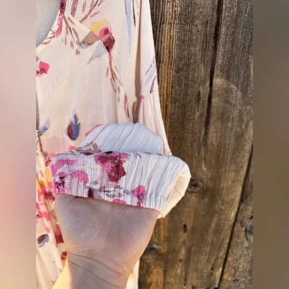 Billabong Until Tomorrow Floral Dress White & Pink Short Mini Casual Dress - Picture 12 of 16